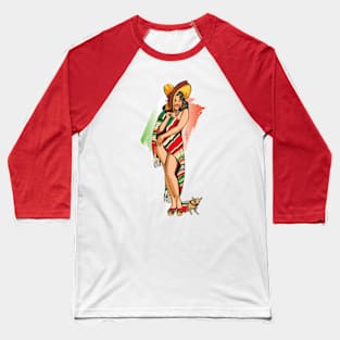 Mexican Woman Baseball T-Shirt